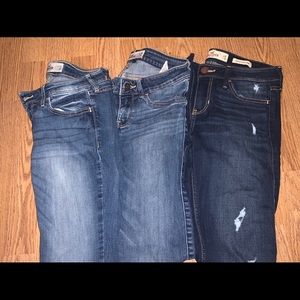 3 pair Hollister skinny jeans